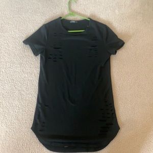 Distressed t-shirt dress